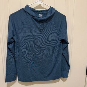 REI Boys Teal Long Sleeved Hoodie Tee - size Medium (10/12)